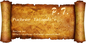 Puchner Talamér névjegykártya